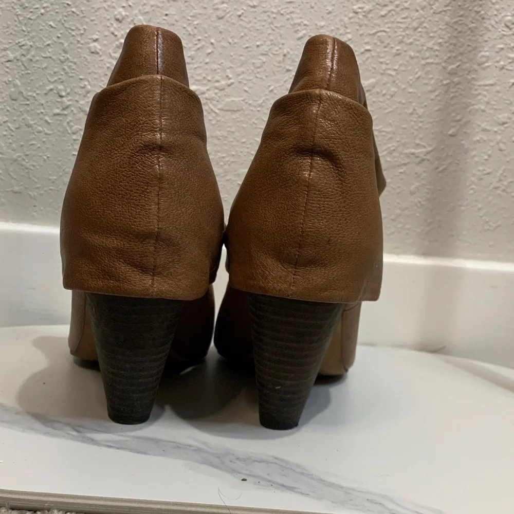 Vince Camuto Tan Fold-Over‎ Ankle Booties